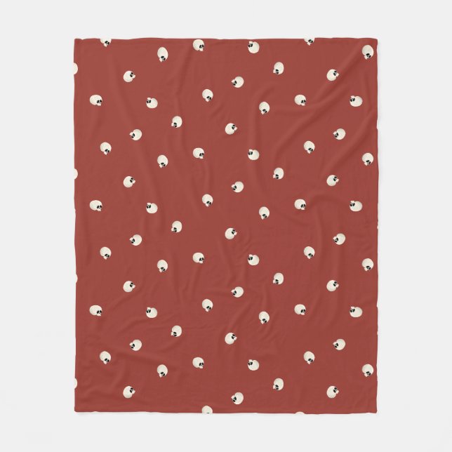 Random Niedlich Kawaii Skull Dots red Fleecedecke (Vorderseite)