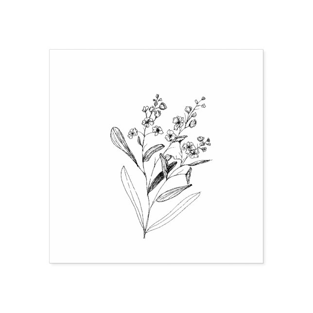 Random Original Hand Drawing Wildblumen Gummistempel (Prägung)