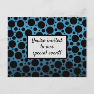 Random Polka Dots Peacock Blue Postcard Einladung Postkarte