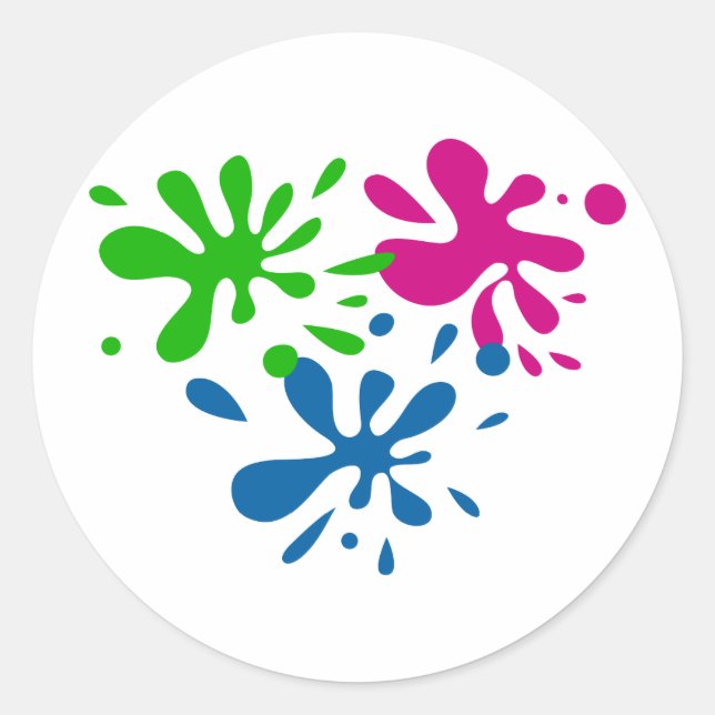 Random Splats Runder Aufkleber (Vorderseite)