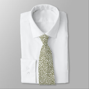 Random Spots - Deep Olive on White Krawatte
