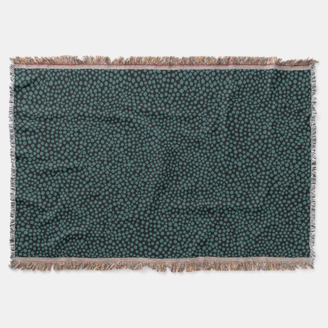 Random Spots - Moss Green auf schwarz Decke (Vorderseite)