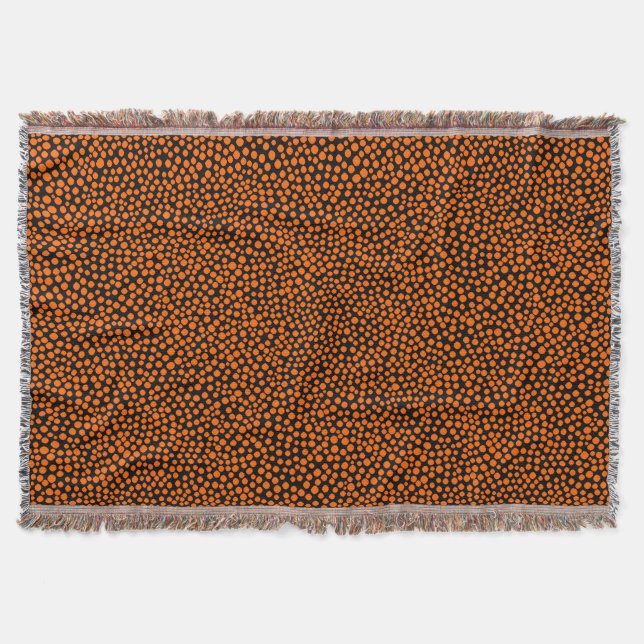 Random Spots - Orange auf schwarz Decke (Vorderseite)