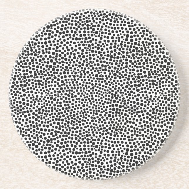 Random Spots - Schwarz auf Weiß Getränkeuntersetzer (Vorne)