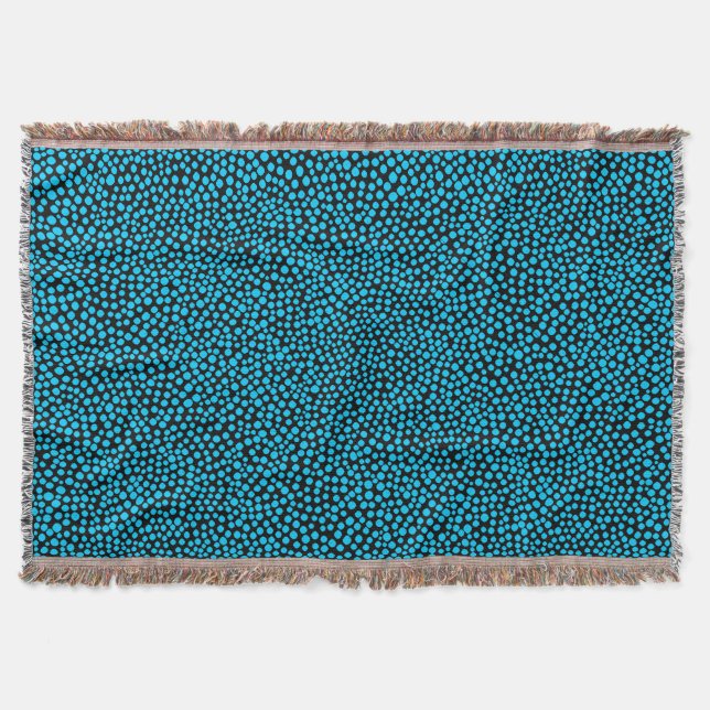 Random Spots - Sky Blue auf Black Decke (Vorderseite)