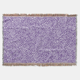 Random Spots - Tief Lila auf Weiß Decke