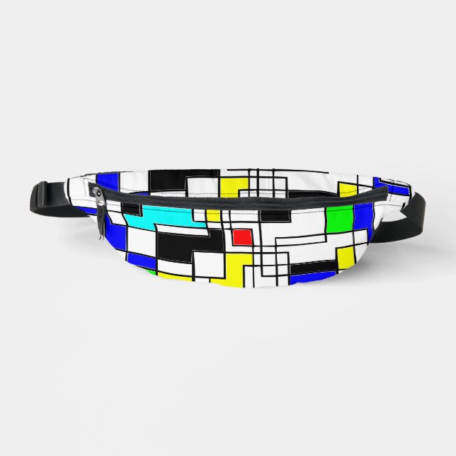 Random Squares hassen Mondrian Bauchtasche (Vorderseite)