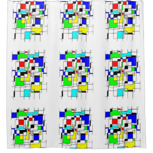 Random Squares hassen Mondrian Duschvorhang