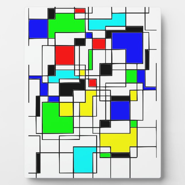 Random Squares hassen Mondrian Fotoplatte (Vorderseite)
