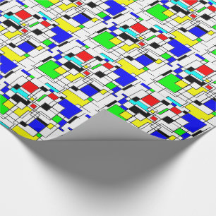 Random Squares hassen Mondrian Geschenkpapier