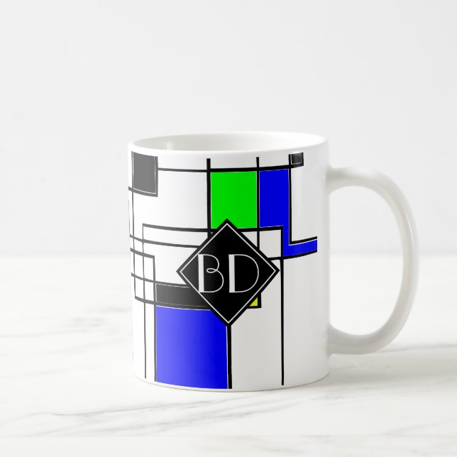 Random Squares hassen Mondrian Kaffeetasse (Rechts)
