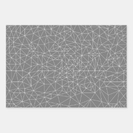 Random Triangle Grayscale Wrapping Paper Sheets Geschenkpapier Set