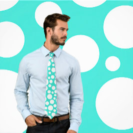 Random White Polka Dot Muster auf türkisfarbene Kr Krawatte