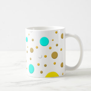 Random Yellow Aquamarin Gold Dots Kaffeetasse