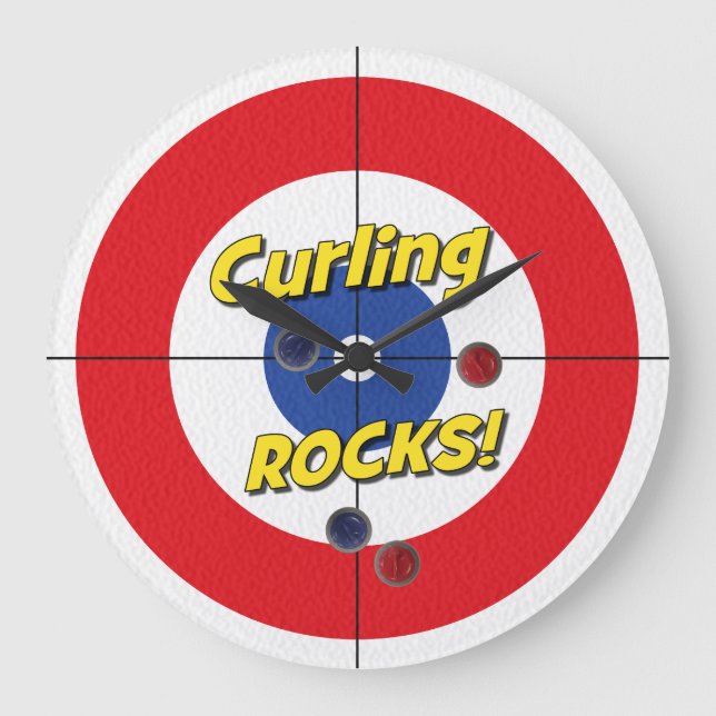 "RANDONNÉES DE Curling !" Horloge du curleur - (ro (Recto)