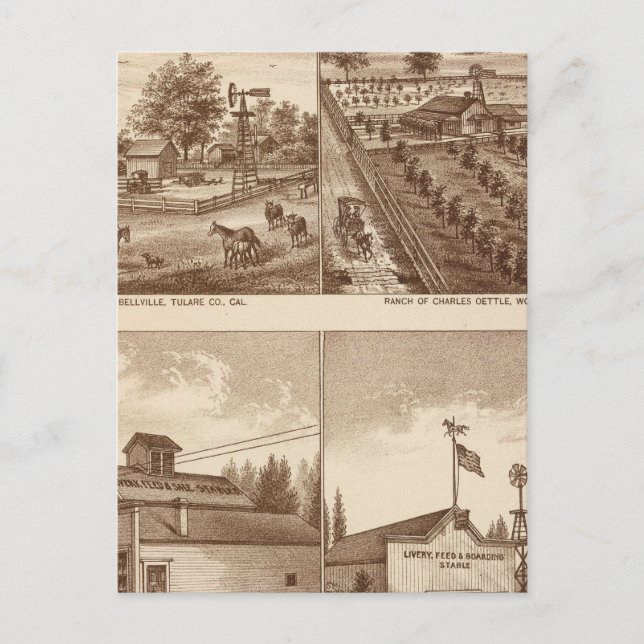 Ränge, Ställe, Tulare Co., Cal Postkarte (Vorderseite)