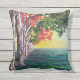 Rangée de coussin extérieur d'arbres