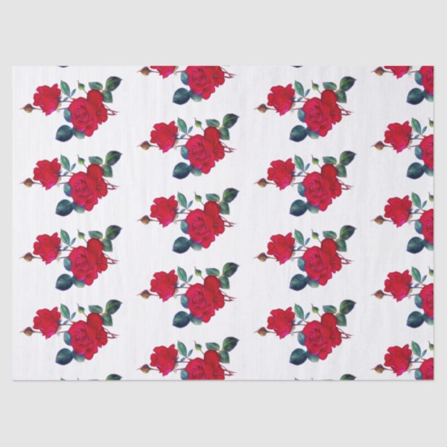 Rangées de papier de soie de soie rouge de roses (Recto)