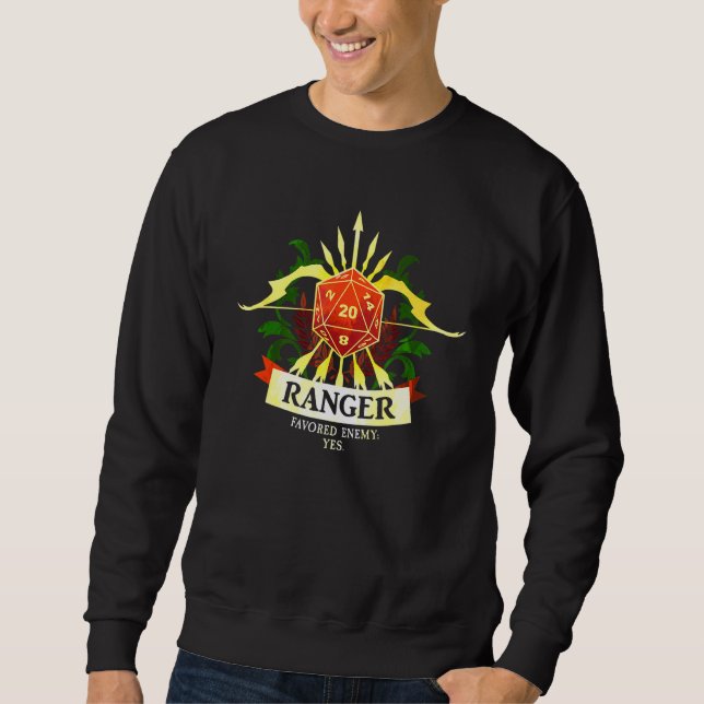 Ranger Class D20 Tabletop Dungeons RPG Dragons Sweatshirt (Vorderseite)