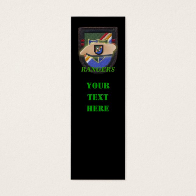 Ranger der Armee 75. Flash Veteran Patch Bookmarke (Vorderseite)