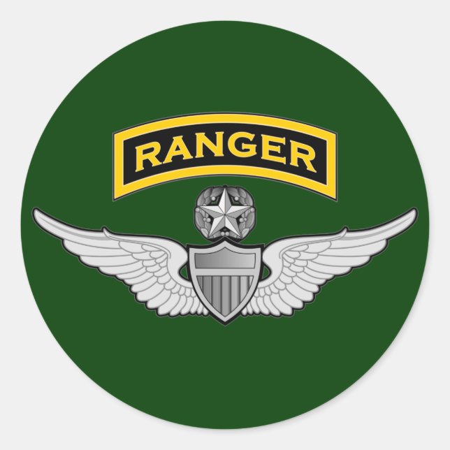 Ranger & Master Aviator Flügel Runder Aufkleber (Vorderseite)