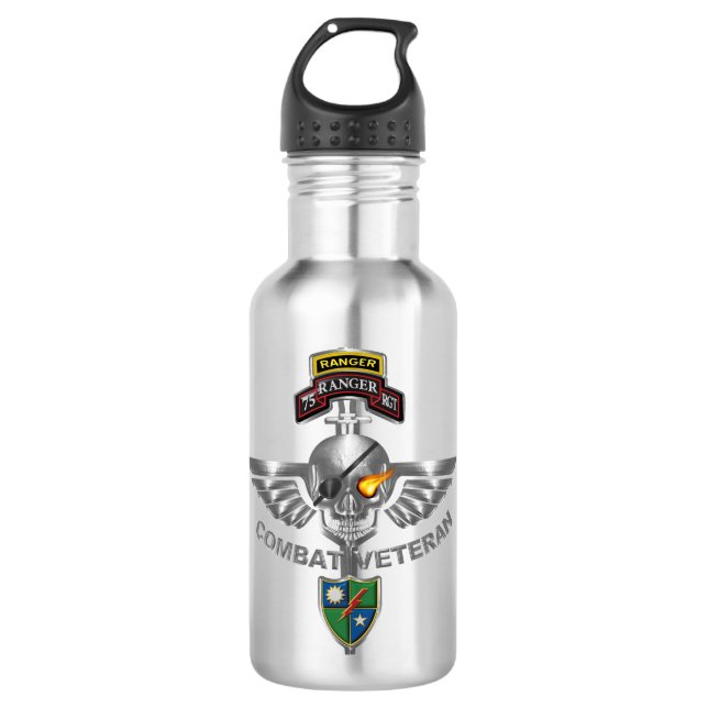 Ranger Regiment Combat Veteran Edelstahlflasche (Vorderseite)