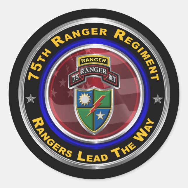 Ranger Regiment "Rangers Lead The Way" Runder Aufkleber (Vorderseite)