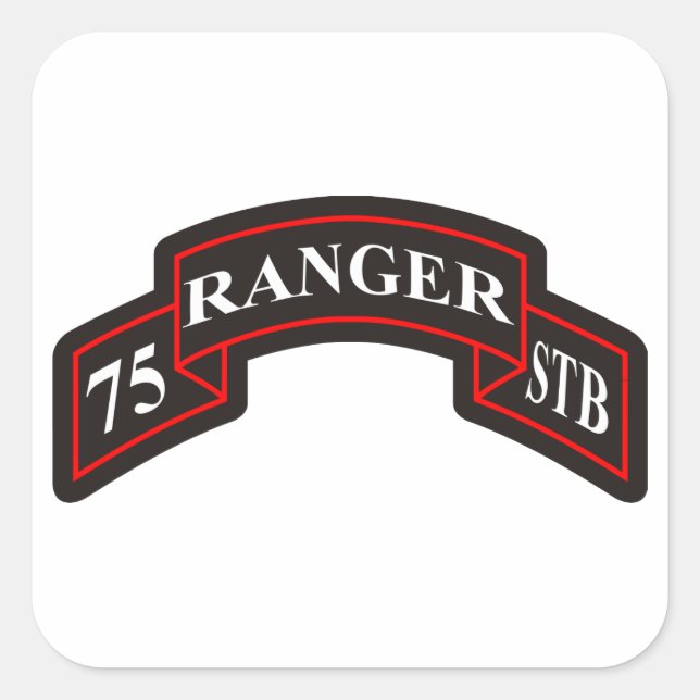 Ranger Regiment Special Truppenbataillon Quadratischer Aufkleber (Vorderseite)