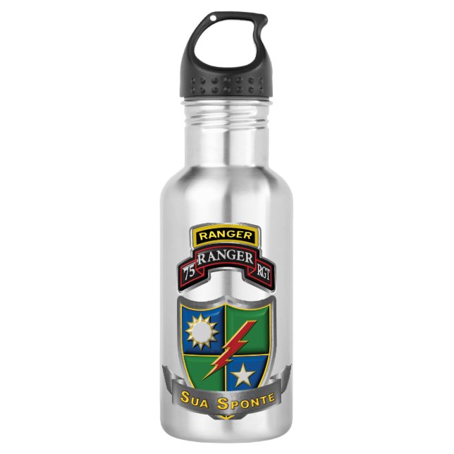 Ranger Regiment "Sua Sponte" Edelstahlflasche (Vorderseite)