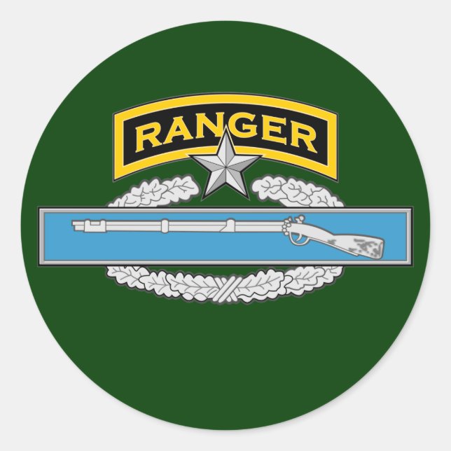 Ranger Registerkarte & 2d Award CIB Runder Aufkleber (Vorderseite)