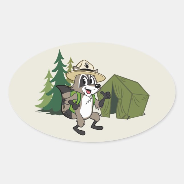 Ranger Rick | Great American Campout - Zent Ovaler Aufkleber (Vorderseite)