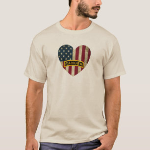 Ranger School Tab American Heart Flag T-Shirt