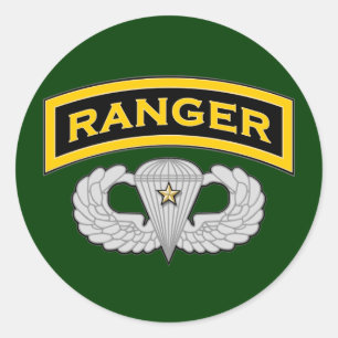 Ranger tab & Jump Wings - Kampf Runder Aufkleber