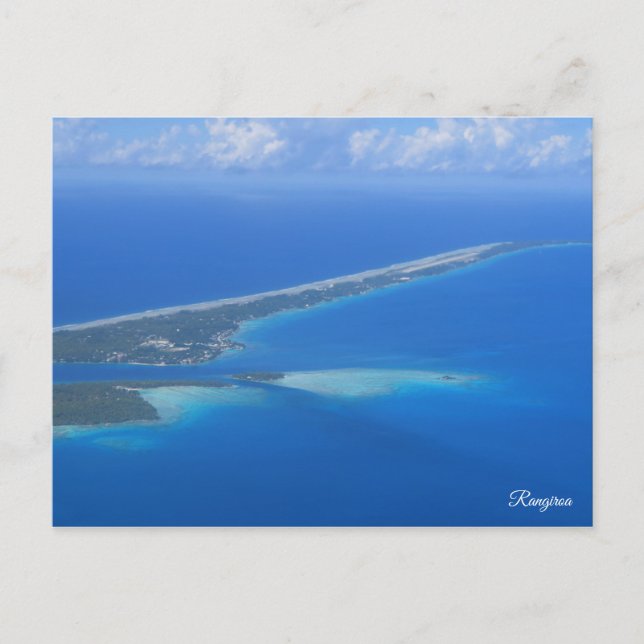 Rangiroa aus dem Flugzeug Postkarte (Vorderseite)