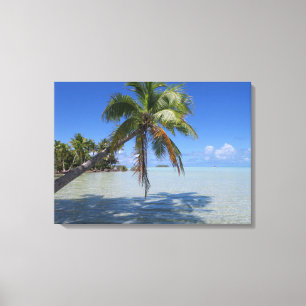 Rangiroa Blue Lagoon Tropical Palm Leinwanddruck
