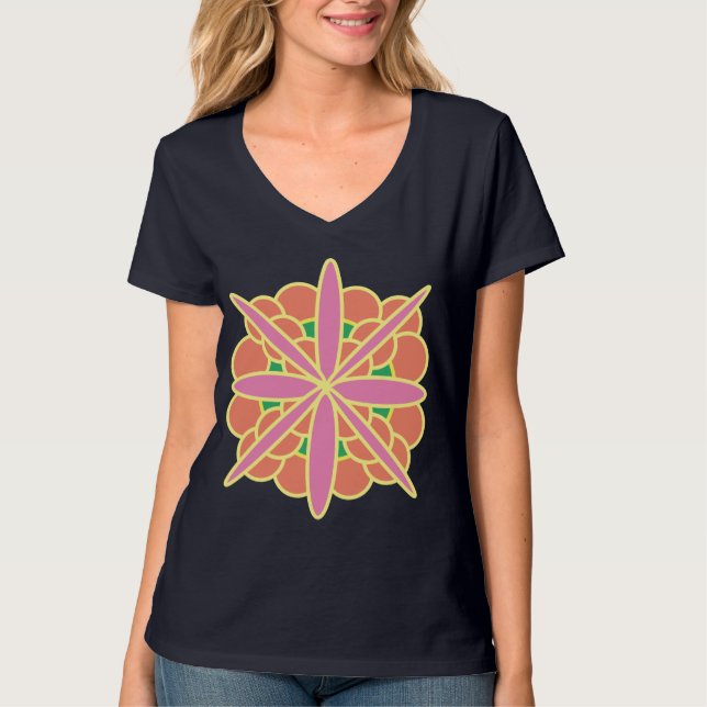 Rangoli Art Black T-Shirt (Vorderseite)