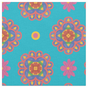 Rangoli-Blume, Polka-Punkte auf türkischem Stoff