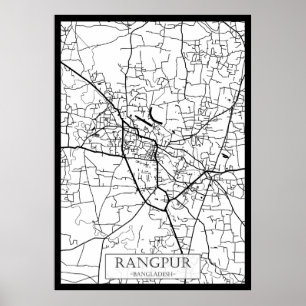 Rangpur Bangladesch Stadtplan Poster