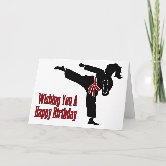 Rank Belt Girl Happy Birthday Card Karte (Vorderseite)