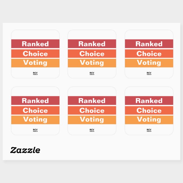 Ranked Choice Voting 3 Stripes Quadratischer Aufkleber (Blatt)