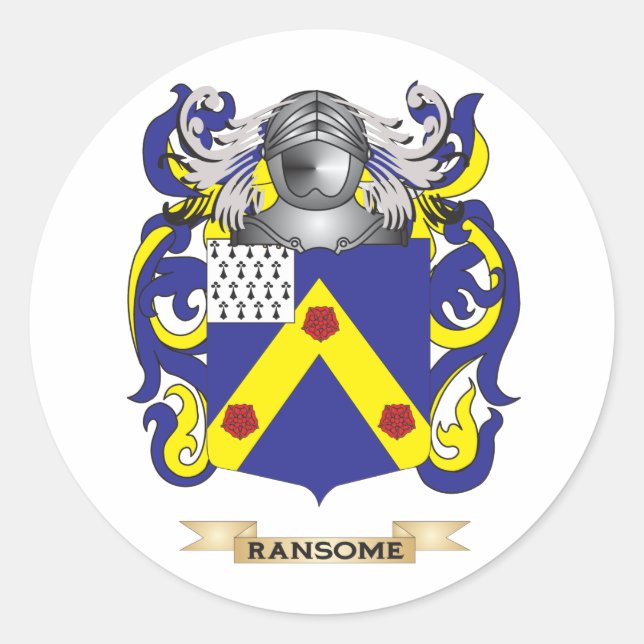 Rankenmantel (Familienwappen) Runder Aufkleber (Vorderseite)