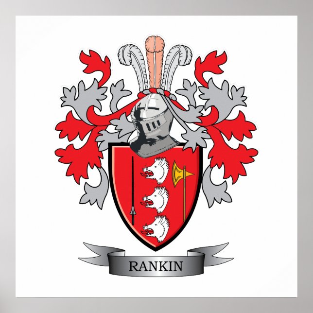 Rankin Family Crest Coat of Arms Poster (Vorne)
