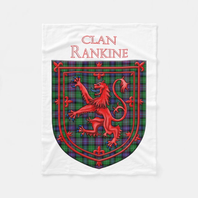 Rankine Tartan Scottish Kariert Lion Rampant Fleecedecke (Vorderseite)