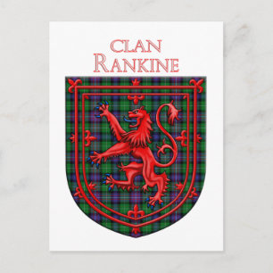 Rankine Tartan Scottish Kariert Lion Rampant Postkarte