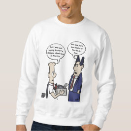 Rant Cartoon Men White Sweatshirt