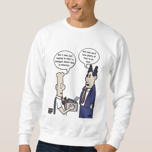 Rant Cartoon Men White Sweatshirt (Vorderseite)