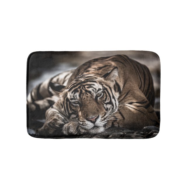 Ranthambourtiger: nah-up fine art. badematte (Vorderseite)