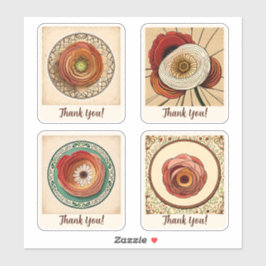 Ranunculus Blume Groovy Retro Personalisiert Aufkleber