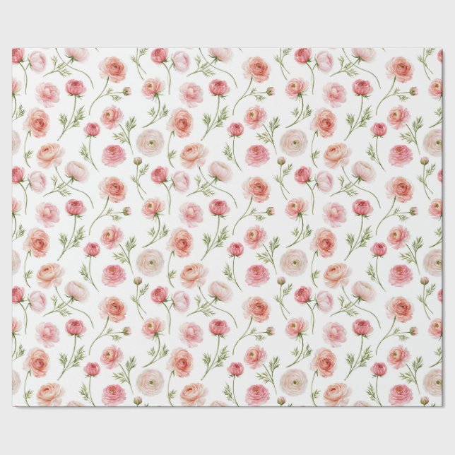 Ranunculus-Blumenmuster Geschenkpapier (Saum)
