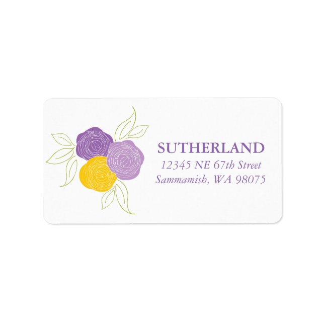 Ranunculus Bouquet-Adressetikett Adressaufkleber (Vorne)